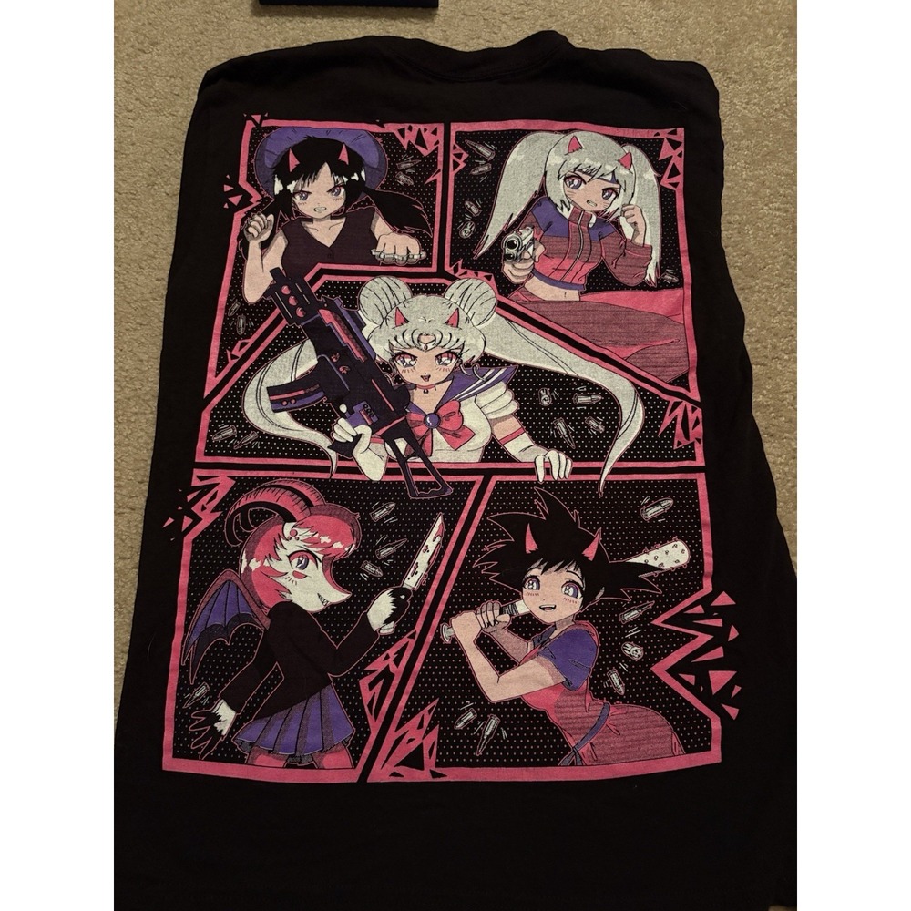 Stay Cold Apparel T-Shirt Sz Small Anime Goth Sailor Moon Armed Purple Pink